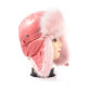 Розовая шапка ушанка для девушки мех &quot;Розовый&quot; - Розовая шапка ушанка для девушки мех "Розовый"