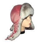 Розовая шапка ушанка для женщины, мех Соболь