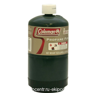 Картридж газовый Coleman Propane Fuel, 100% пропан, резьбового типа, 0,465 л.
