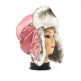 Розовая шапка ушанка для девушки мех  Соболь - Розовая шапка ушанка для девушки мех  Соболь