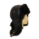 Черная шапка ушанка для женщины, мех Бобёр