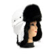 Белая шапка ушанка для девушки мех Бобёр - Белая шапка ушанка для девушки мех Бобёр