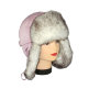 Сиреневая шапка ушанка для девочки мех Соболь - Сиреневая шапка ушанка для девочки мех Соболь