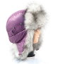Сиреневая шапка ушанка для девушки мех Песец - Sirenevaja-shapka-ushanka-dlja-devochki-i-devushki-meh-Pesec.jpg