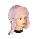 Сиреневая шапка ушанка для девочки с Розовым стриженным мехом - Сиреневая шапка ушанка для девочки с Розовым стриженным мехом
