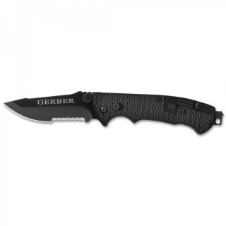 Нож Gerber Tactical Hinderer CLS, черный, серейторное лезвие, коробка, 22-01870