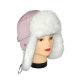 Сиреневая шапка ушанка для девочки мех Кролик - Сиреневая шапка ушанка для девочки мех Кролик