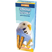 Зерновые палочки д/волнистых попугаев "Яичные" Зооник 2шт*18 Зерновые палочки д/волнистых попугаев "Яичные" Зооник 2шт*18