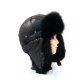 Шапка ушанка для девушки, Чёрная блестящая плащёвка, мех Бобёр, Чёрная шапка ушанка - catalog_217.jpg