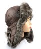Шапка ушанка женская, Плащёвка Шоколад, мех Волк - Shapka ushanka genskay_plashevka_Shokolad_meh_Volk.jpg