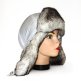 Шапка ушанка женская, Белая плащёвка, мех Соболь - catalog_3528v.jpg
