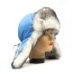 Шапка ушанка женская, Голубая плащёвка, мех Соболь - catalog_404qf.jpg