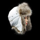 Белая шапка ушанка для девушки мех Енот финский - Белая шапка ушанка для девушки мех Енот финский